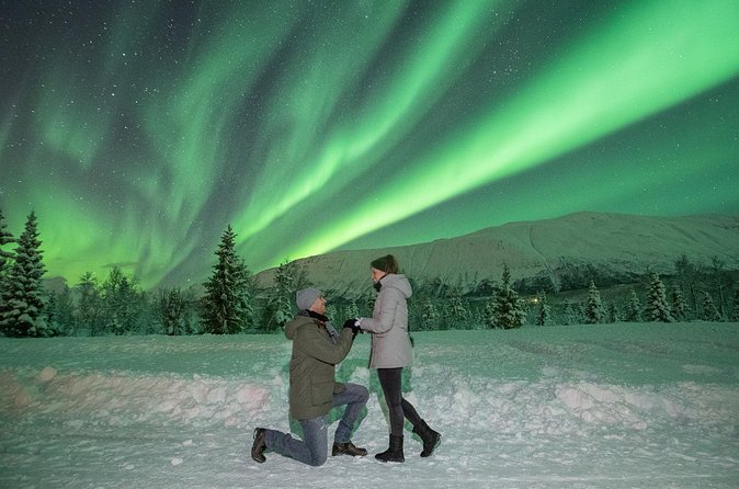 Aurora Safari Chase by big bus, free Photos, toilet onboard - Warm lavvo, campfire snacks, and the Sami atmosphere that makes waiting tolerable