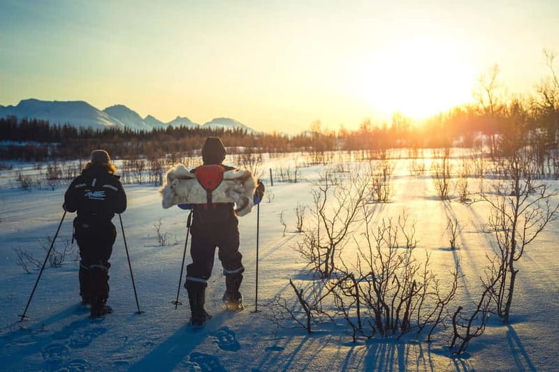 From Tromsø: Guided Husky Snowshoe Hike and Husky Camp Visit - The snowshoe hike on Kvaløya: deep snow, big views, real movement