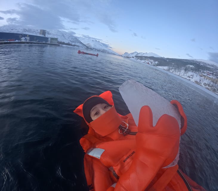 Tromsø: Arctic Fjord Floating in Survival Suit - From Magic Ice Bar Tromsø to Kaldfjord: How the 210 Minutes Unfold