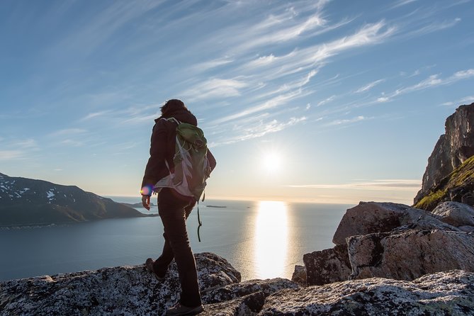 Tromsø: Midnight Sun Hike with Wandering Owl - Kvaloya: the main hike, berries, and the summit meal with fjord views
