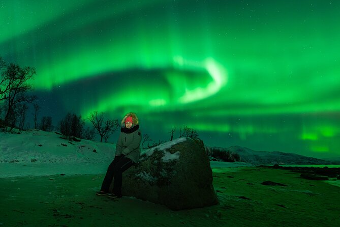Tromsø Northern Lights with Campfire and Professional Photos - Hot Chai by the Campfire, Then Reindeer Sausages