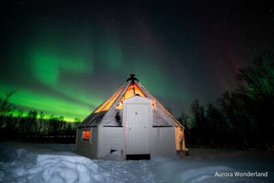 Snowmobile Safari with Aurora Crystal Lavvo Stay