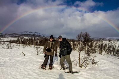 Snowshoeing in a small group with free photos